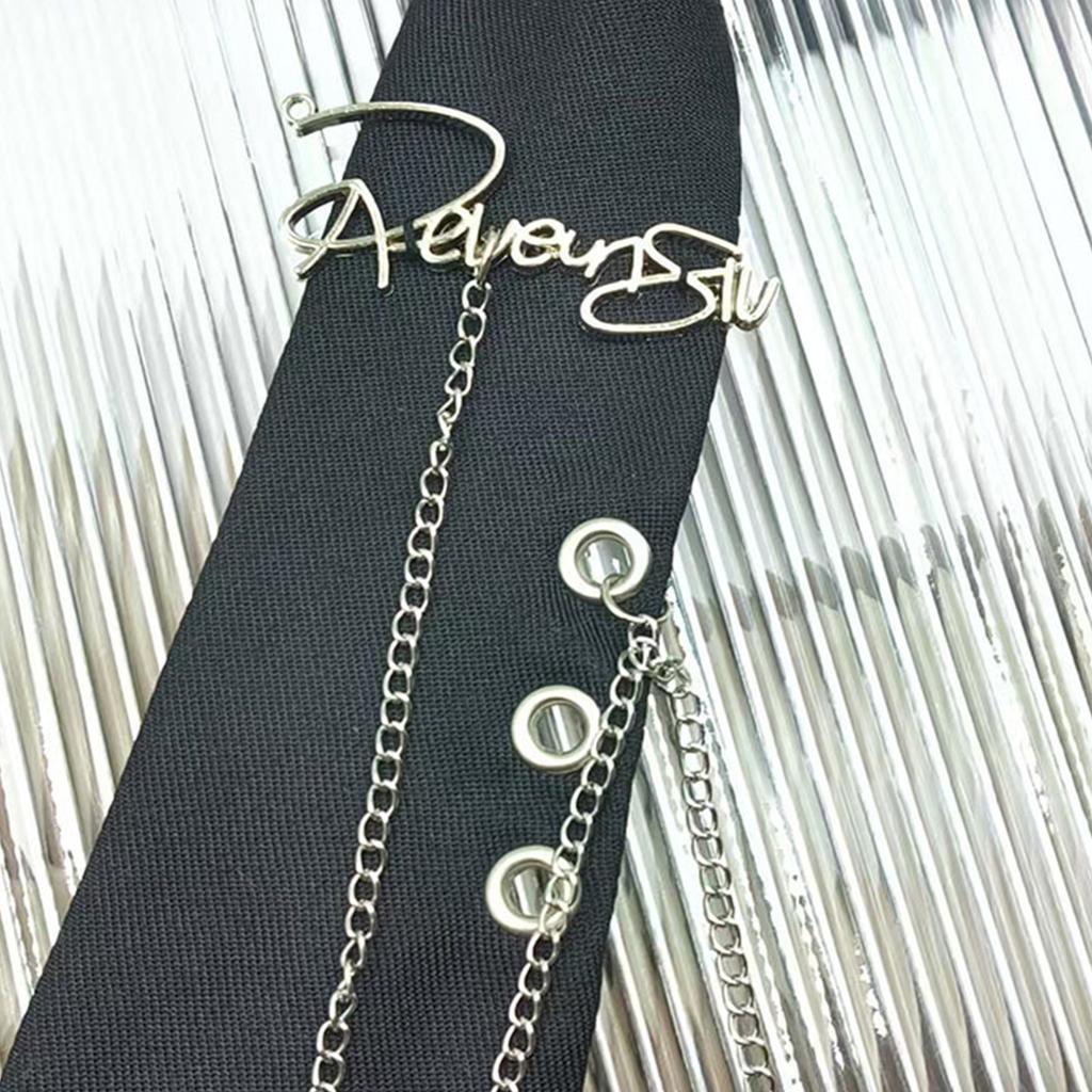 Japanese Shirt Tie for Nightclub Tassels Chain Tie Knotfree School Event Suit Tie for Stage Performances Punk Neckpiece