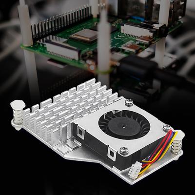 Для Raspberry Pi 5 Активный кулер Металлический радиатор Радиатор с регулируемым вентилятором охлаждения Ребристый радиатор Совместимый держатель