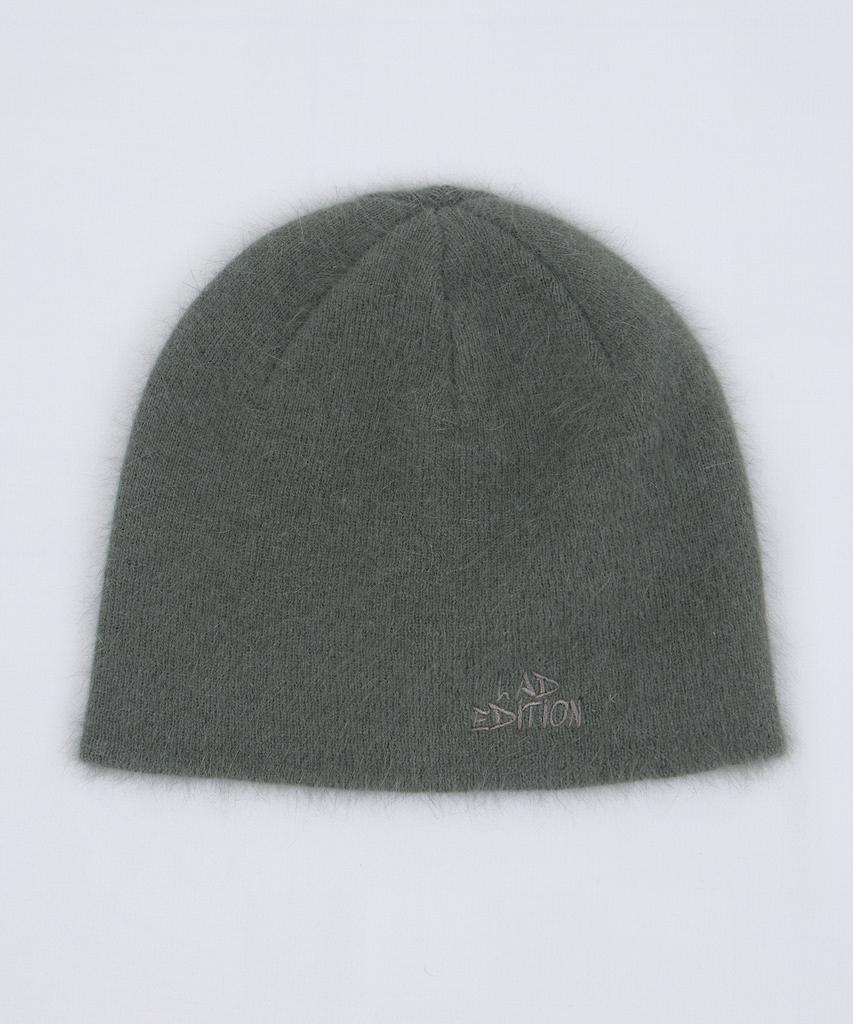 Шапка Ladeuedisyeon Lad Angora с логотипом, цвет Хаки Серый