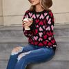 Women's Casual Fashion Round Neck Heart Sweater Knitted Bottoming Shirt