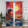 Set Of 2 Wave Halloween Decoration Partition Curtains Living Room Curtain Home Interior Shades Kitchen Blackout For Area Made Polyester