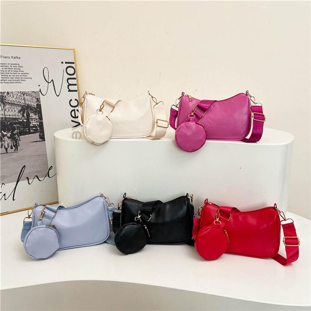 Stylish Shoulder Bag for Women Lightweight PU with Detachable Coin Purse Adjustable Strap for Daily Use Shopping Handbag