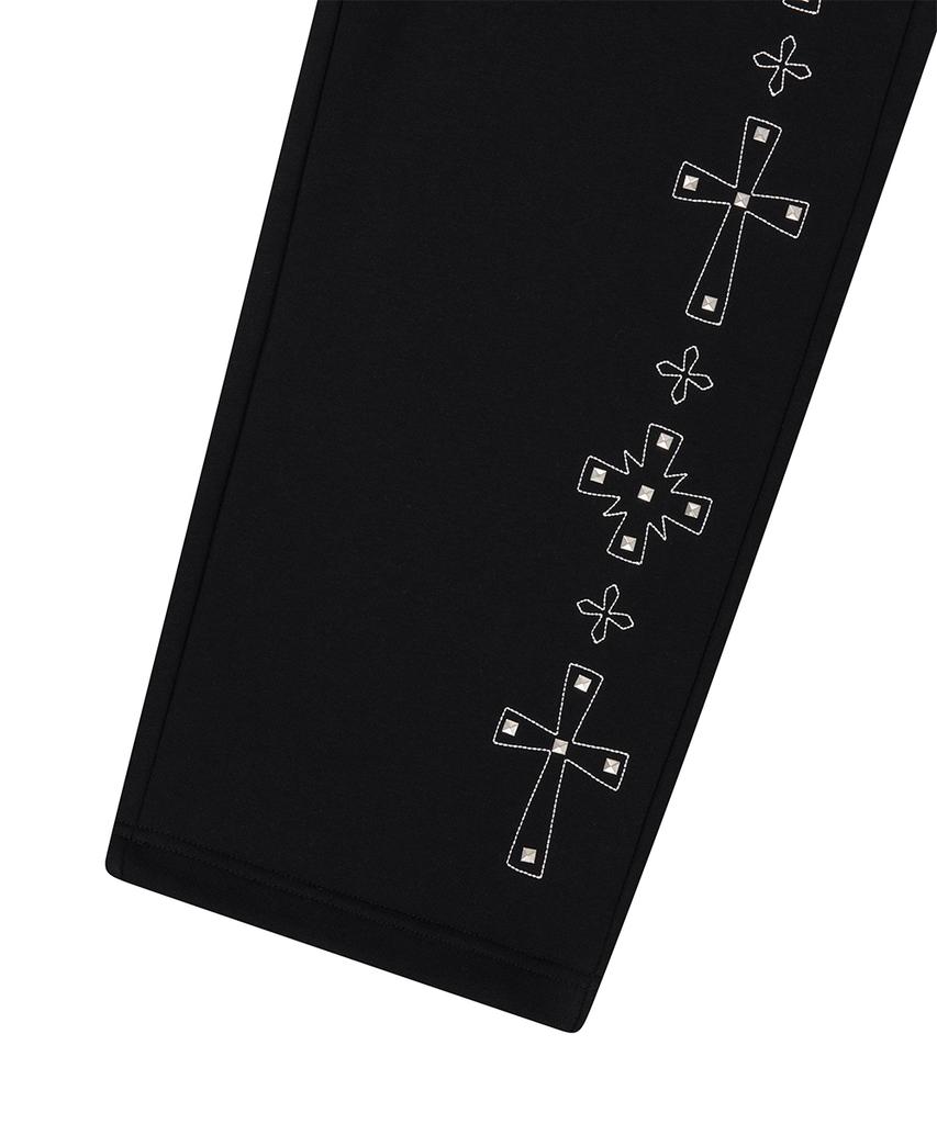 MAHAGRID Cross Stud Sweatpant Black(Mg2Gsmpa09A)