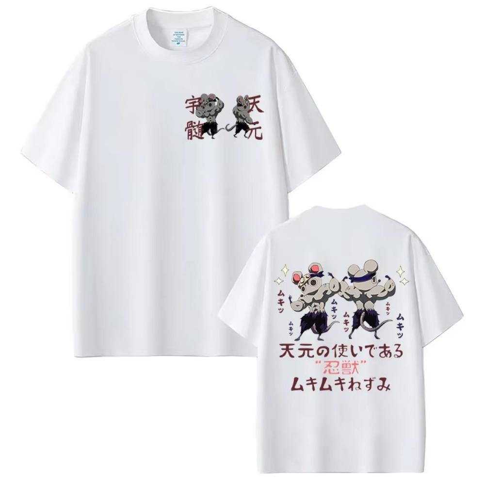 Demon Slayer Tengen Uzui Unisex Pure Cotton Tshirt 2026 Summer Hot Anime Print Loose Casual Parentchild Short Sleeved Top