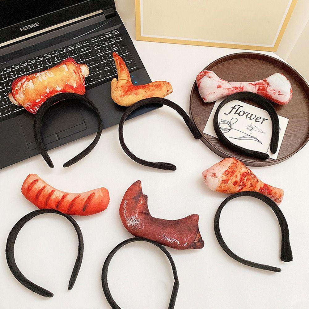 Vegetable Simulated Food Hair Hoop Strawberry Hotdog Headband Personality   Party