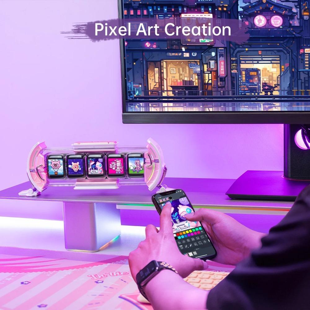 Divoom Times Gate Игровая цифровая часы Цифровые часы с экраном DIY Управление погодой Биржевые котировки/Курсы валют Настольный декор