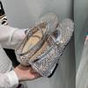 Модные Роскошные Хрустальные Стразы Сетка Балетки Женские Дизайнерские Туфли Мэри Джейн с Клепками и Сеткой Летние Ажурные Лоферы для Женщин