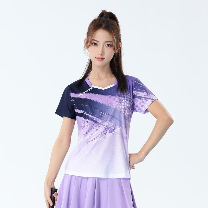 Womens Badminton Shirt Mens Table Tennis Top Quick-Dry Breathable Sport T-Shirt Running Gym Training