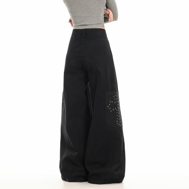 OREETA American Style Cargo Pants Men Women Loose Straight Leg Casual Trousers With Multi Pockets