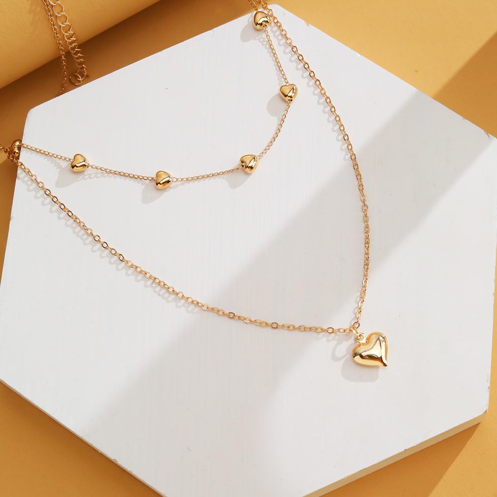 Ожерелье с подвеской «Любовь» в форме сердца, модный набор из 2 предметов для влюбленных, одинаковые ювелирные изделия, подарочная цепочка на свитер