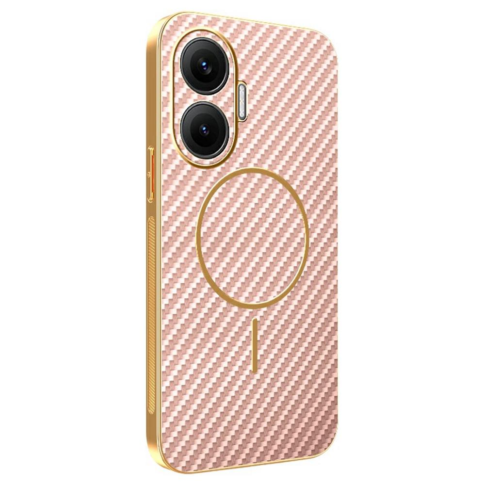 For Xiaomi Redmi Turbo 4 Pro 5G/Poco F7 5G Phone Case Carbon Fiber Textured Electroplated TPU Back Cover