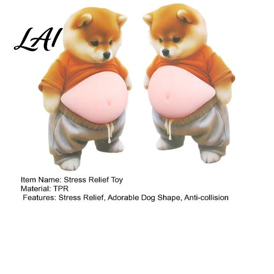 Anxiety Relief Belly Sticker 1 Pair 3D Dog Anti-collision Stress Elastic Tummy Decal Cartoon Puppy Fat Animal Buffer