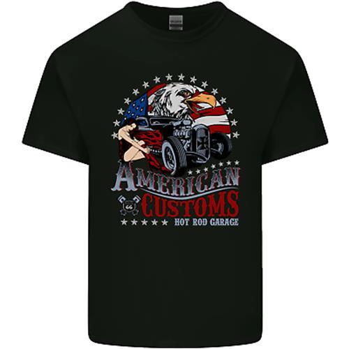 American Customs Hot Rod Garage USA Mens Cotton T-Shirt Tee Top Unisex T-Shirt