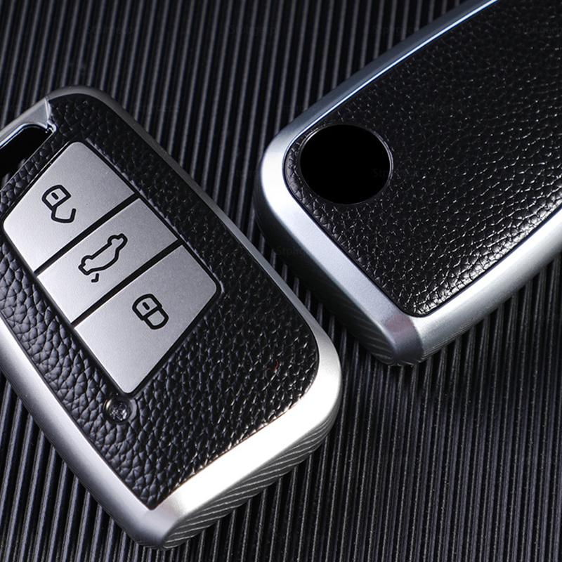 Кожаный чехол для дистанционного ключа из ТПУ с держателем в виде ракушки для Volkswagen VW Magotan Passat B8 Golf для Skoda Superb A7