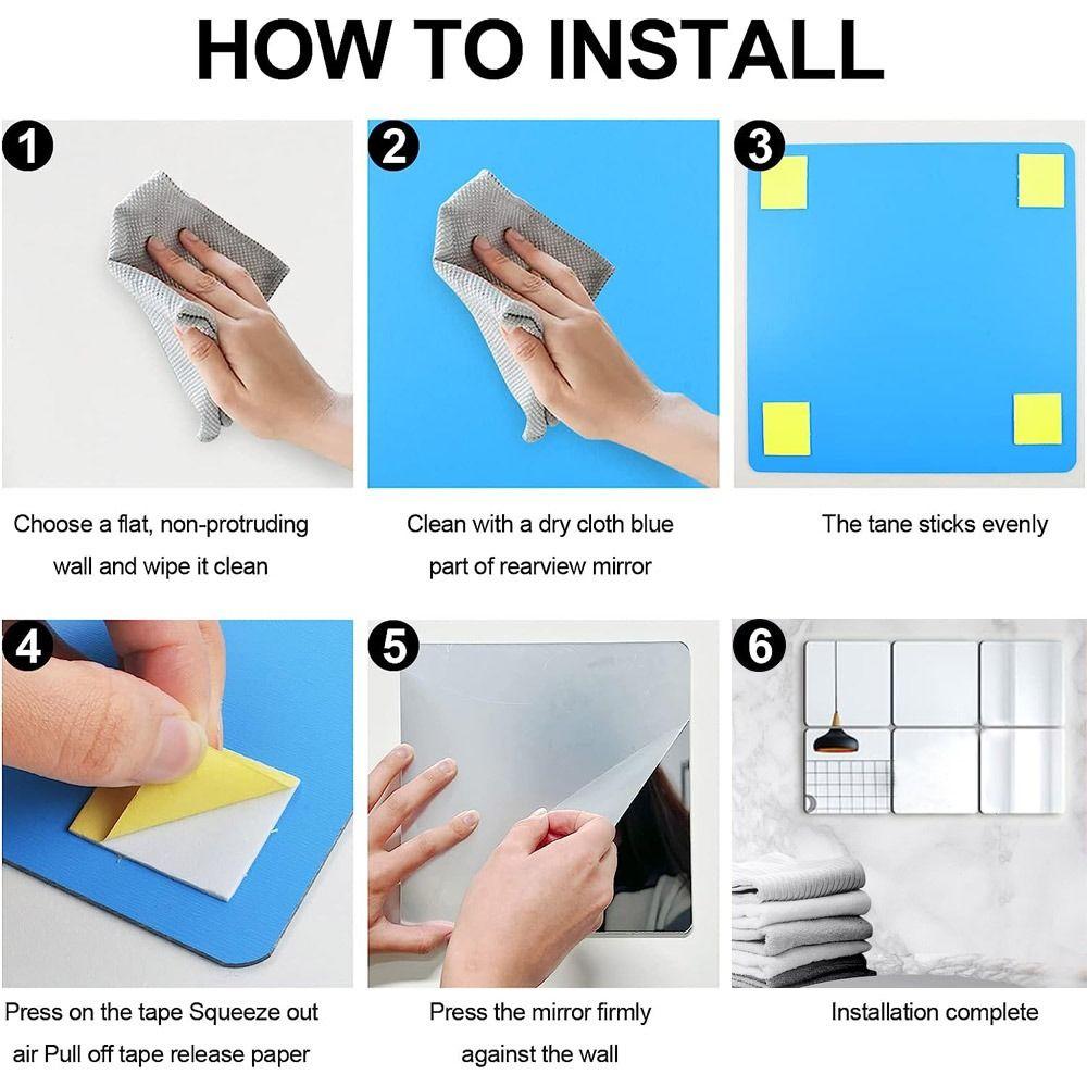 4 Pack Acrylic Square Mirror 8 X 8 Inch Acrylic Mirror Plastic Mirror Sheets Small Mirrors  Home Gym