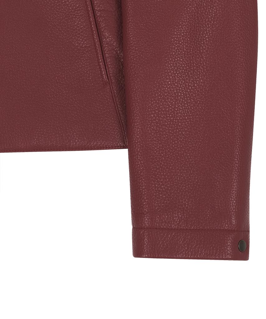 Noirer Goat Shrunken Leather Jacket (Red)