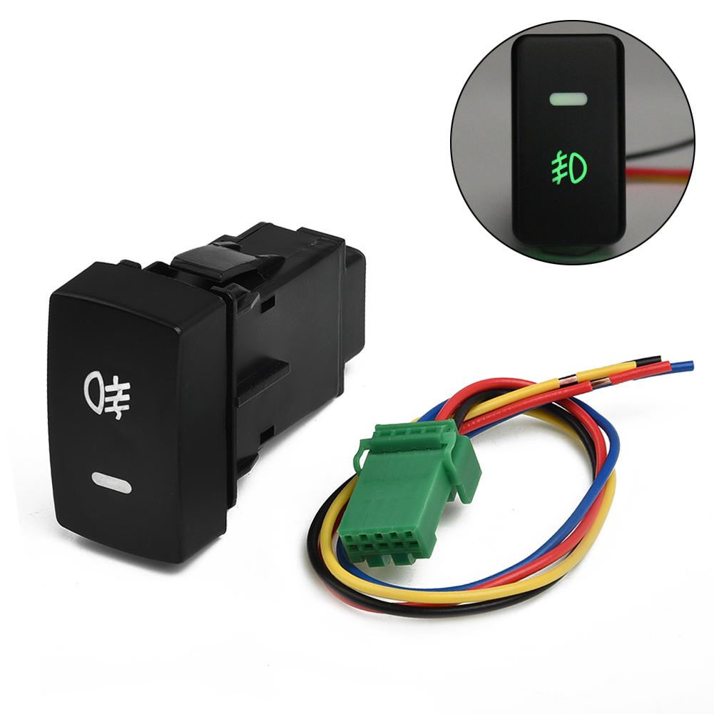 Black 5-Pin LED Car Push Button Fog Light Switch W/ Wire Plastic For Honda For Civic For Accord For CRV 23x43x60mm Interior Part