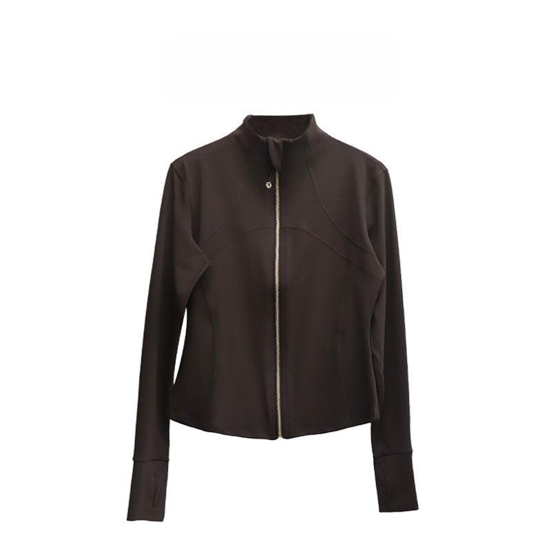 Женская облегающая куртка для йоги с длинным рукавом Nude Feel: Воротник-стойка, Высококачественная осенне-зимняя одежда для фитнеса