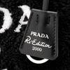 Prada Переиздание Логотип Застежка-молния Махровая ткань Подмышка Мини-сумка-тоут Женские сумки Черный 1NE515_2DXO_F0967