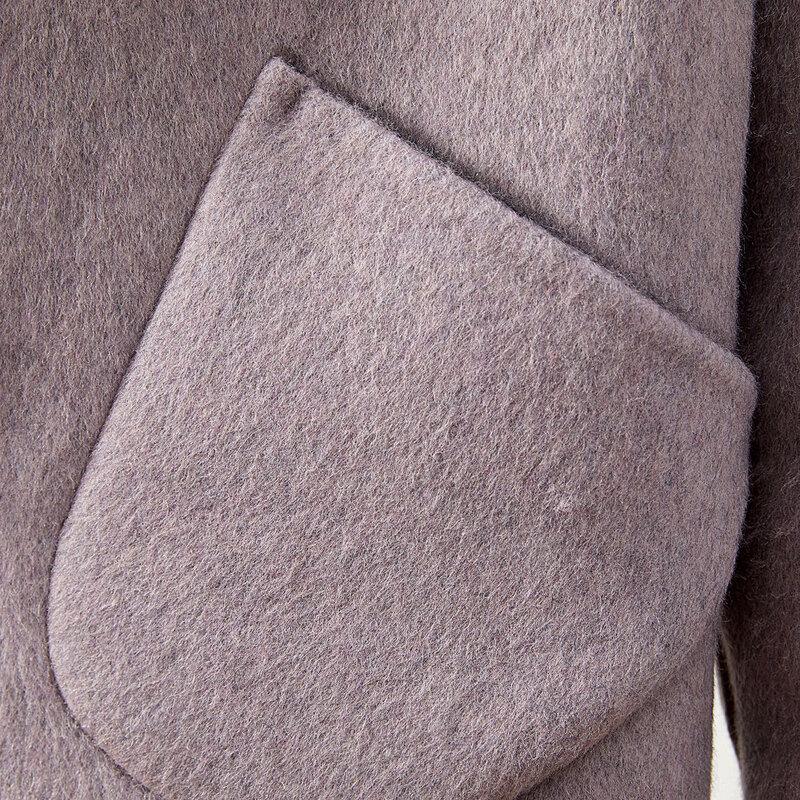 Женское элегантное двустороннее короткое пальто из мериносовой шерсти