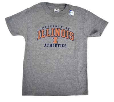 NCAA Молодежная мужская футболка Property Of Illinois Fighting Illini Серая Новая S, M, L, XL
