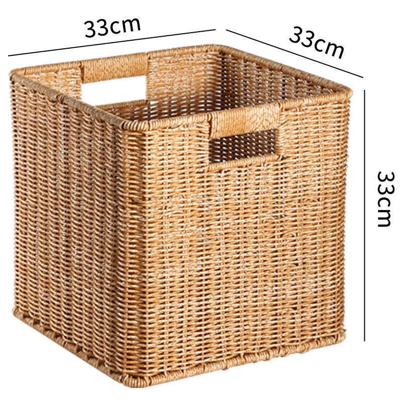 Плетеная коробка для хранения: Универсальная корзина для организации книг, журналов, закусок, игрушек и многого другого в гостиной или кабинете.