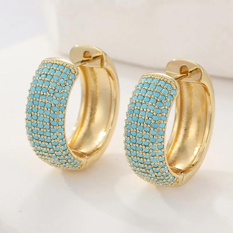 Роскошные сверкающие широкие серьги-кольца с инкрустацией синтетическим цирконием для женщин, изысканные аксессуары для вечеринок и банкетов