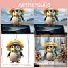 Scarf Cute Hat Penguin Cartoon Pattern Pendant Car Accessories Decoration