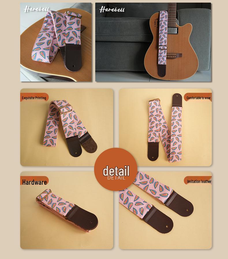 Розовая Мультяшная Укулеле с Семечками Подсолнуха, Дизайн Сердечко и Ремень PO-033, Игровая и В Наличии