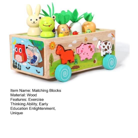 1 комплект, набор игрушек для автомобиля в форме фермы, деревянные многофункциональные блоки для познания животных, подходящие друг к другу блоки для малышей