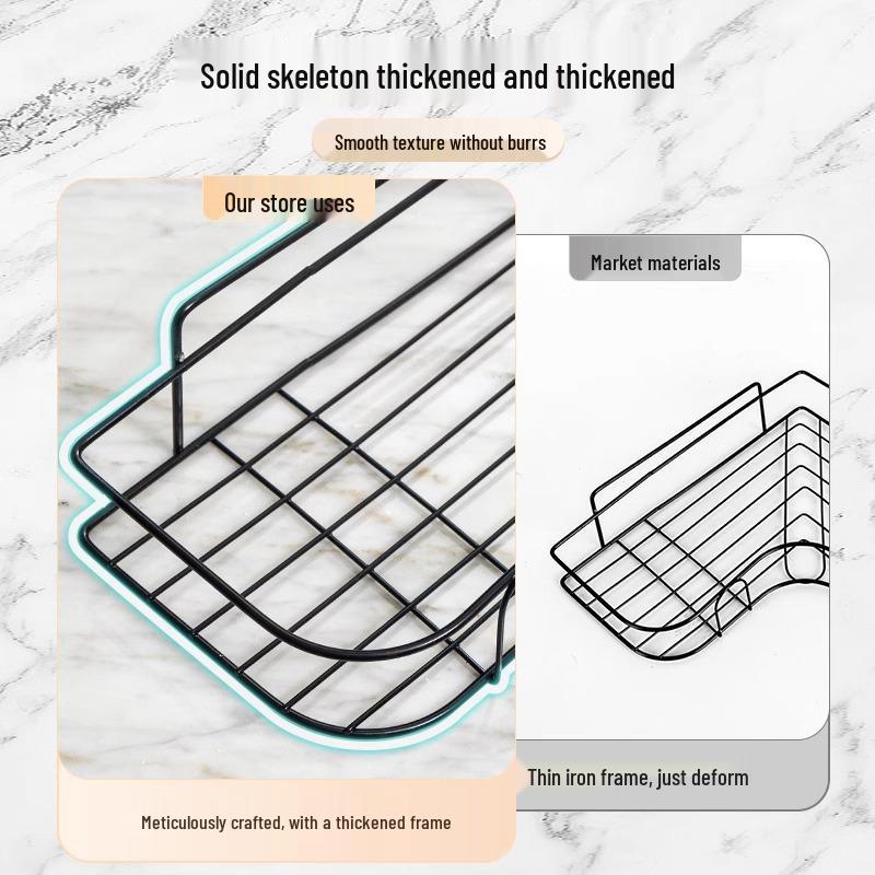 Угловая полка для хранения в ванной без сверления - Настенная стойка-органайзер для туалетных принадлежностей