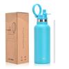 WATERSY 500ml Double Wall Vacuum Insulated Stainless Steel Water Bottle Thermal Mug with Straw and Handle Keeps Hot Cold 12H