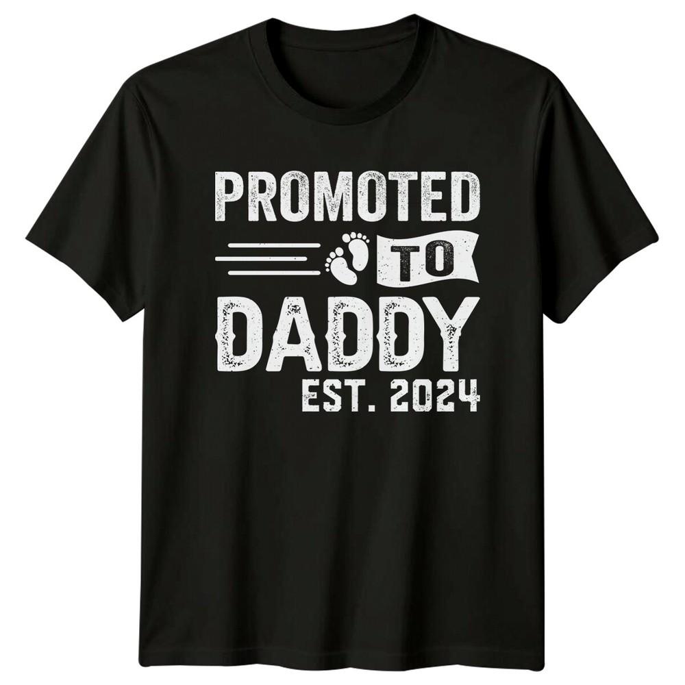 Promoted To Daddy Est 2024 TShirt New Dad Fathers Day Gift