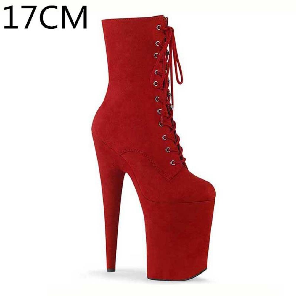 Сексуальные супервысокие сапоги 20 см, с круглым носком, на высоком каблуке для танцев на пилоне, модель ночного клуба, подиумная обувь на платформе, обувь для вечеринок, замшевая обувь для косплея