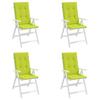 Garden Chair Cushions for High Back Chairs 4 pcs Neon Green 120 x 50 x 3 cm