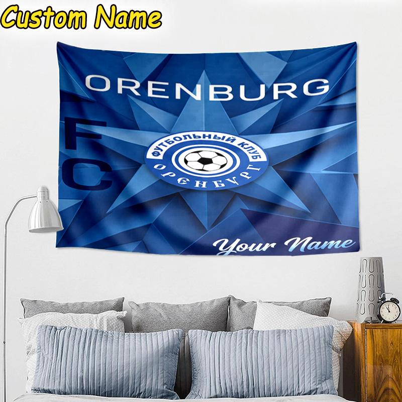 Custom Name Football Club Orenburg Emblem Tapestry Room Decoration Wall Hanging for Living Room Bedroom, dormitory, Birthday and Christmas gifts