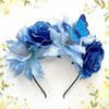 Butterfly Design Flowers Headband Handmade Rose Flower Crown  For Women Girl