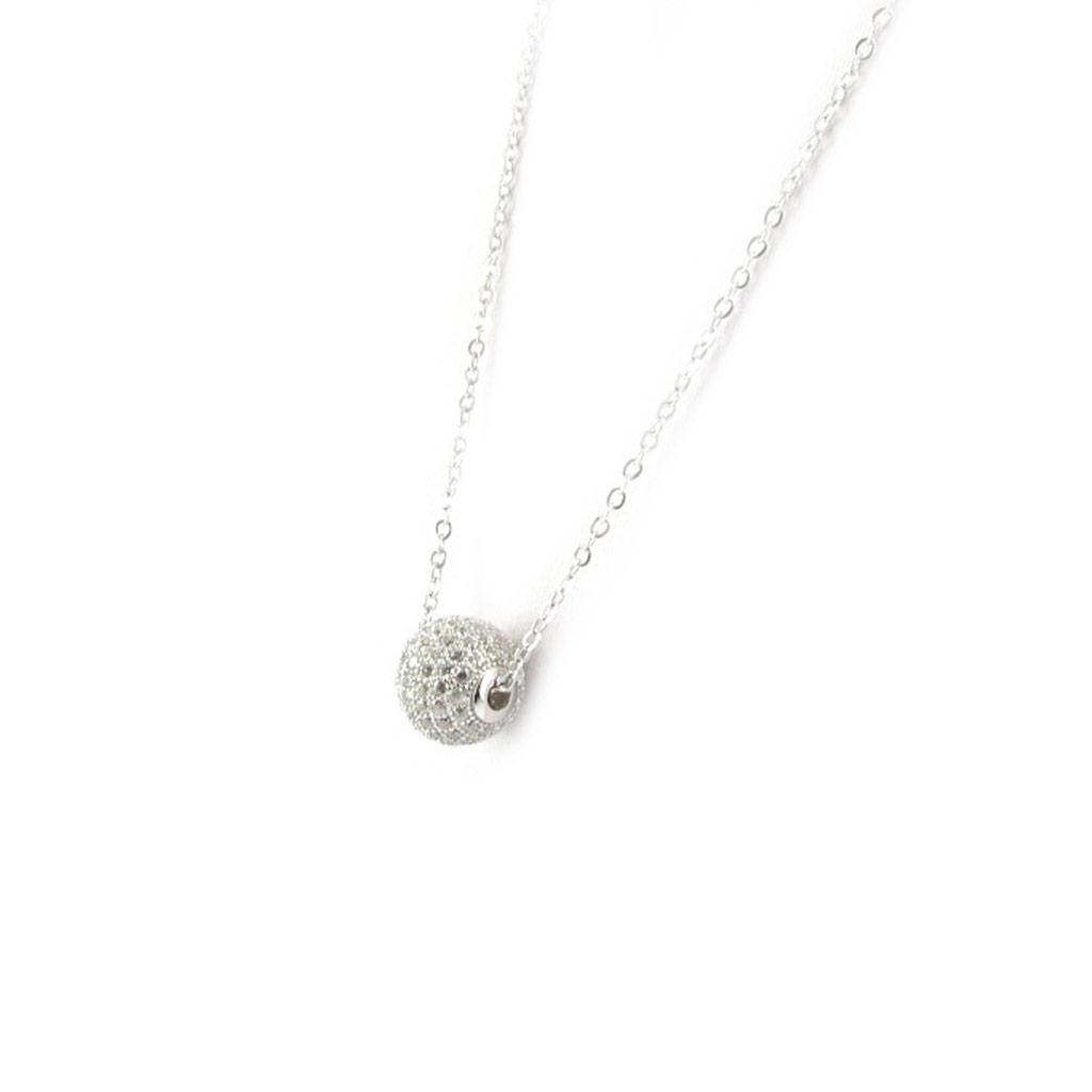 Les Trésors De Lily [L3908] - Silver Necklace 'Sissi' Silver White (rhodium-plated) - 10 Mm