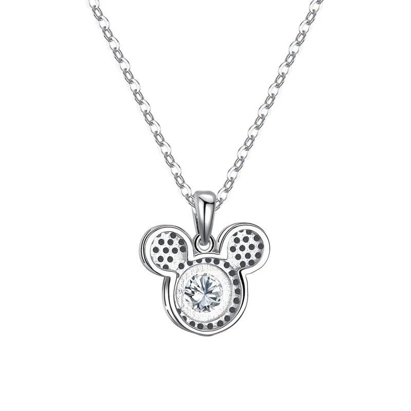 Bague Ringen Кулон из стерлингового серебра S925, 1 карат, муассанит, бриллиант, ожерелье, женская мода, роскошные украшения, голова мыши Микки