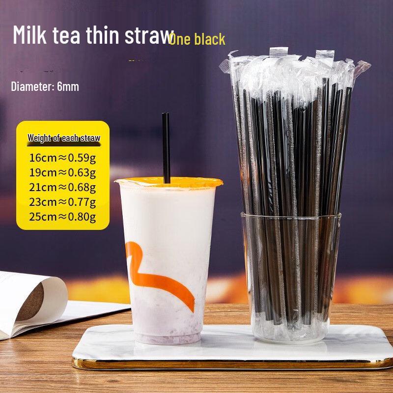 Black Disposable Plastic Drinking Straws