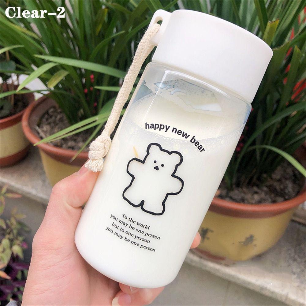 Простой Милый Медведь Уличный Стакан для Воды Прозрачная Матовая Бутылка для Воды