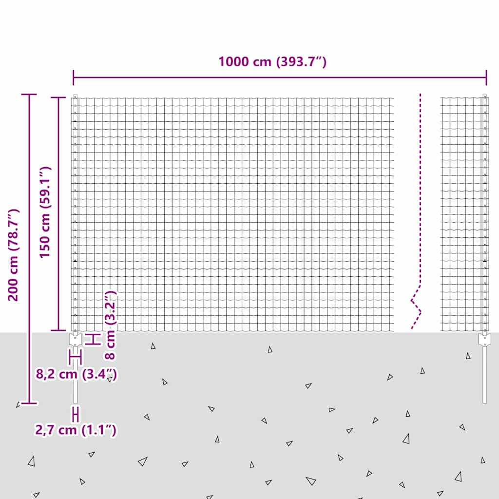 Welded Wire Fence 10 x 1.5 m (W x H)