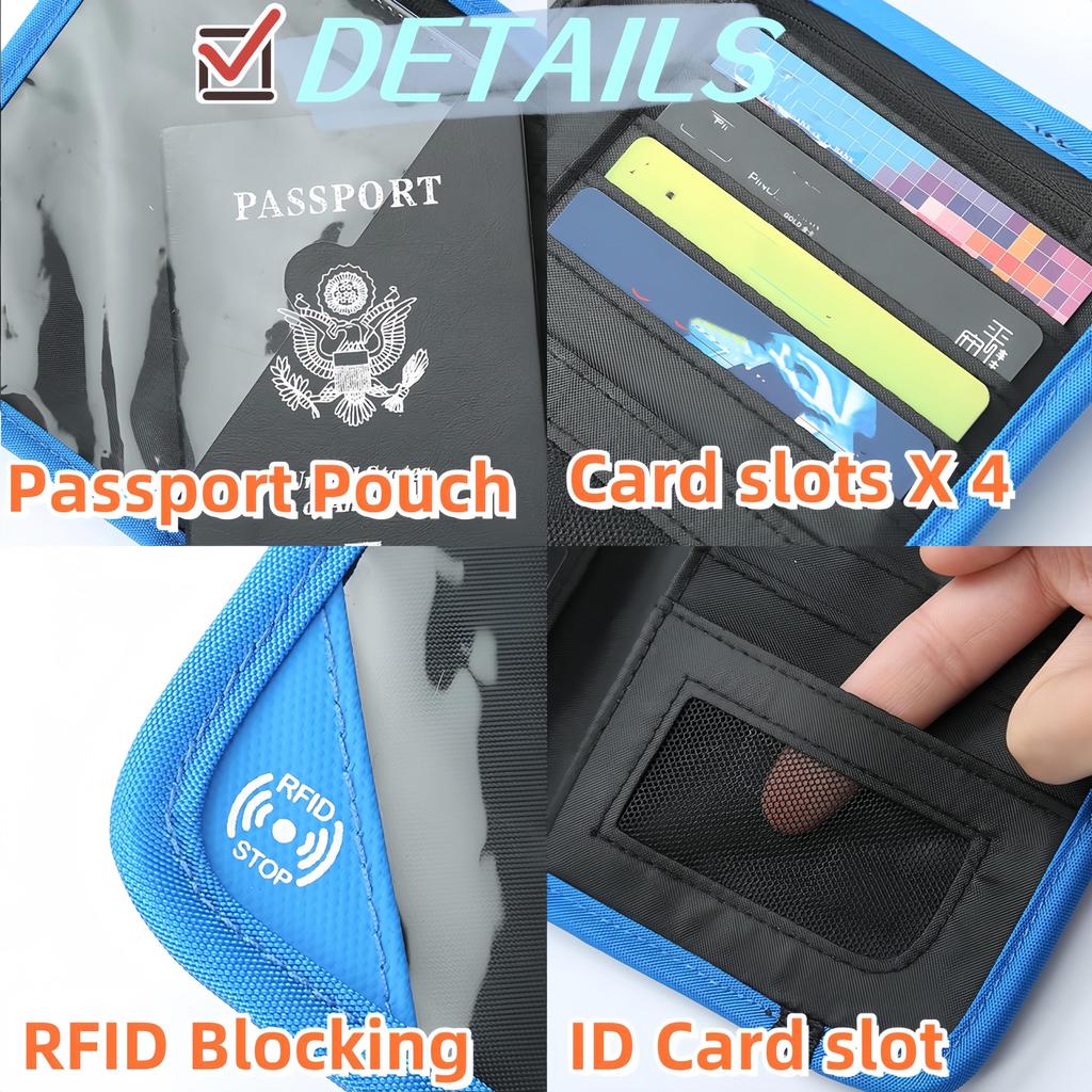 Passport Neck Skimming Ultra Travel Passport Slim Passport Hidden Credit Card Security [wigmoa] E-D Case, Strap, Prevention, Lightweight, Pouch,