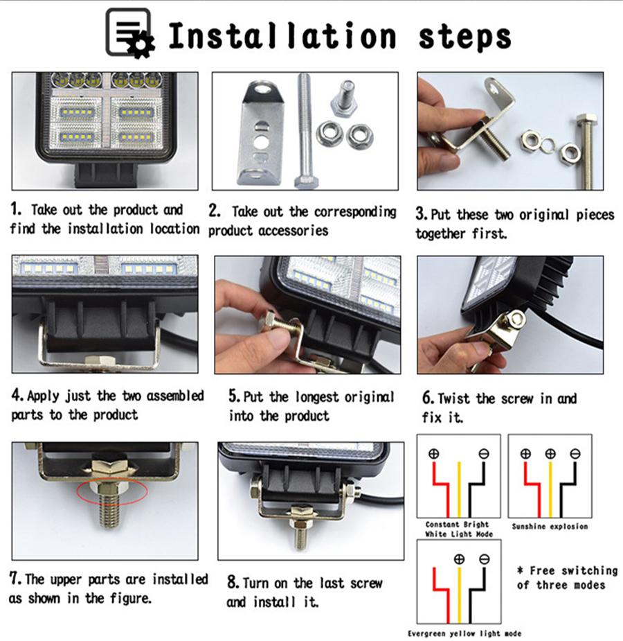 Светодиодный рабочий свет 354 Вт 4 дюйма Точечный Прожектор Световая панель Внедорожные аксессуары 4x4 Комбо 12 вольт Светодиодный прожектор для грузовика внедорожника лодки 3000K 6000K Лампы