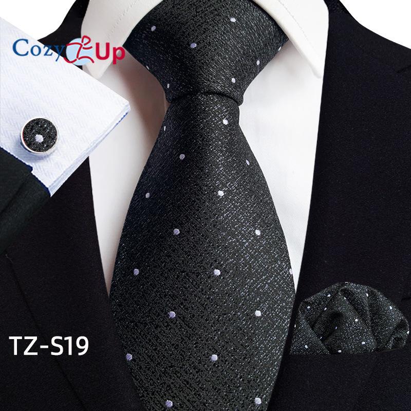 Cozy Up Набор из трех предметов, модный деловой мужской галстук с узором пейсли, включает в себя галстук, запонки, носовой платок