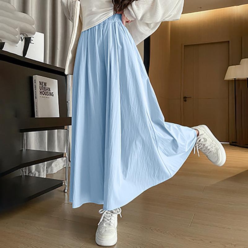 2025 Новая летняя юбка с высокой талией, женская юбка-зонтик А-силуэта, длинная плиссированная юбка, абрикосовая юбка Yamamoto