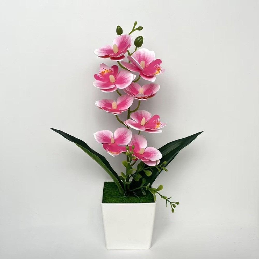 Phalaenopsis Artificial Faux Plants Multi-Bloom Bonsai Living Room Ornaments