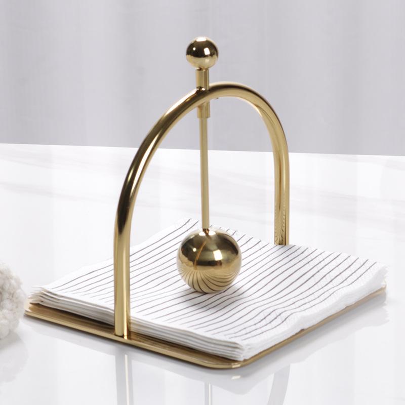 Modern Light Luxury Hotel Exhibition Hall Desktop Metal Fixed-point Paper Towel Holder Ornaments Creative Soft Decoration Home Crafts Ornaments
