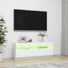 Vidaxl Szafka Pod Tv Z Oświetleniem Led, Biała, 100X35X40 Cm