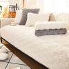 Sofa Cushion Plush Winter Non-Slip Simple Modern Seat Cushion Living Room Solid Color Armrest Back Towel Sofa Cover Cover Cloth